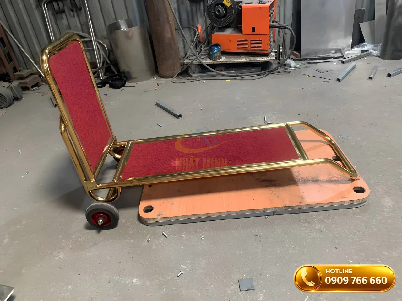 Xe đẩy hành lý sản xuất trực tiếp bởi Inox Nhật Minh