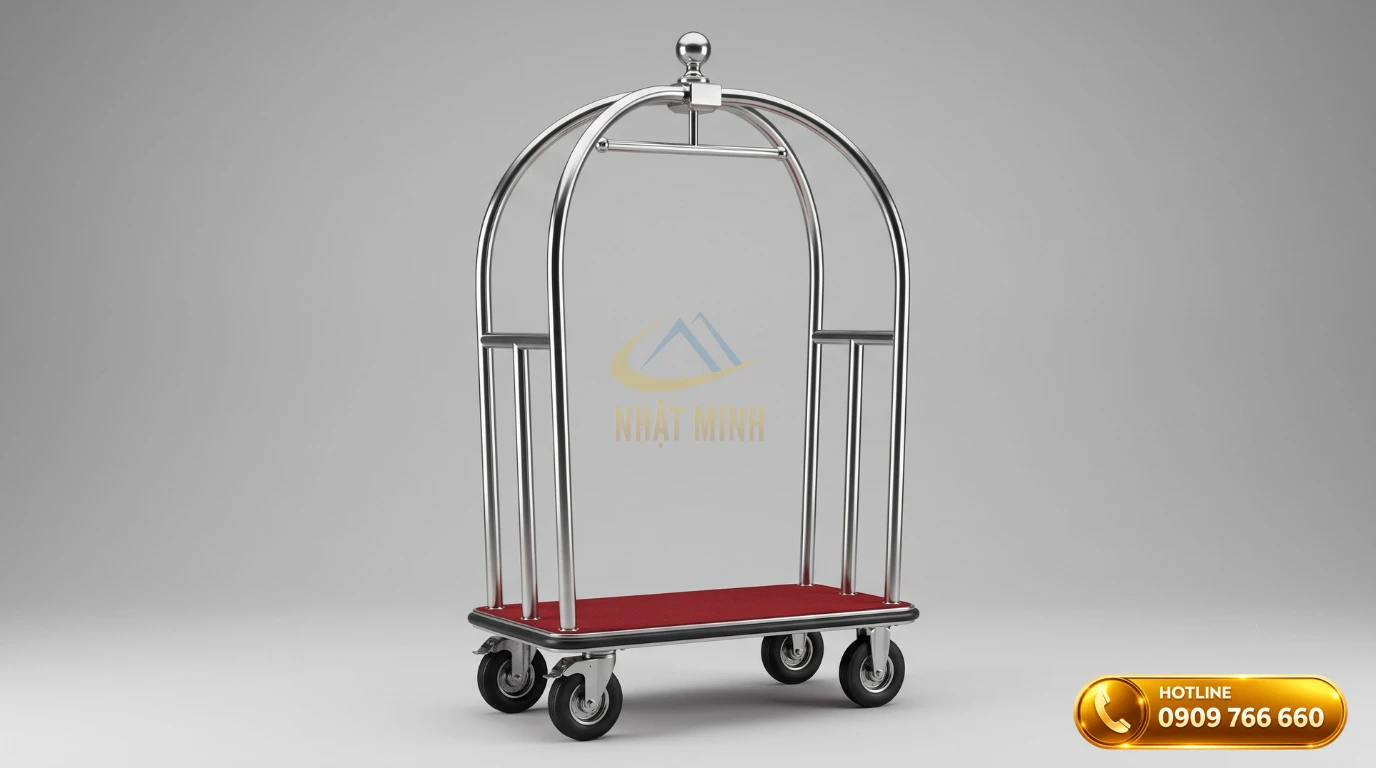 Thông số kích thước xe đẩy lồng chim cao cấp bằng inox 304