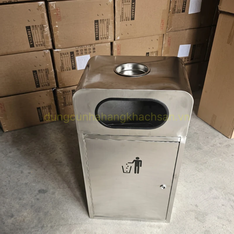 Thùng rác gạt tàn inox YH93